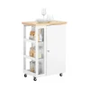 SoBuy Servierwagen|Schneidebretter<Küchenwagen Servierwagen mit 3 Ablagefächern Küchenregal 60x90x40cm Weiß FKW75-WN