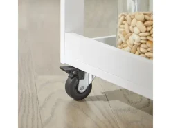 SoBuy Servierwagen|Schneidebretter<Küchenwagen Servierwagen mit 3 Ablagefächern Küchenregal 60x90x40cm Weiß FKW75-WN