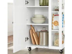 SoBuy Servierwagen|Schneidebretter<Küchenwagen Servierwagen mit 3 Ablagefächern Küchenregal 60x90x40cm Weiß FKW75-WN