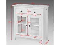 SoBuy Küchenschränke<Kommode Flurschrank Sideboard mit 2 Türen Küchenschrank 80cm FSB05-W