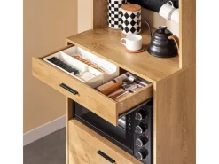 SoBuy Küchenschränke|Küchenregale<Mikrowellenschrank mit Pegboard Hochschrank Sideboard 60x170x40cm FSB98-N