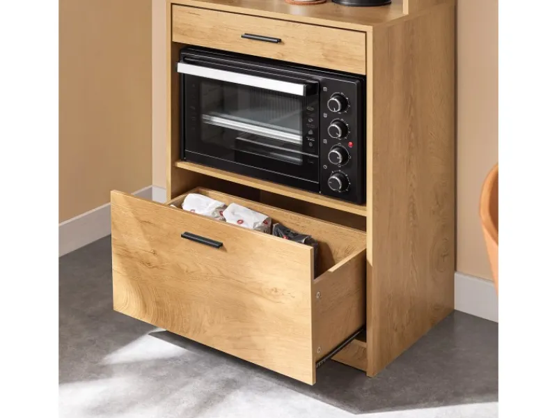 SoBuy Küchenschränke|Küchenregale<Mikrowellenschrank mit Pegboard Hochschrank Sideboard 60x170x40cm FSB98-N