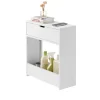 SoBuy Nischenregal mit 1 offener Ablage und 1 Klappe Kommode MDF Weiß BZR48-W< Küchenregale