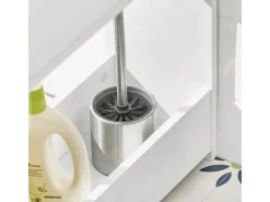 SoBuy Nischenregal mit 1 offener Ablage und 1 Klappe Kommode MDF Weiß BZR48-W< Küchenregale