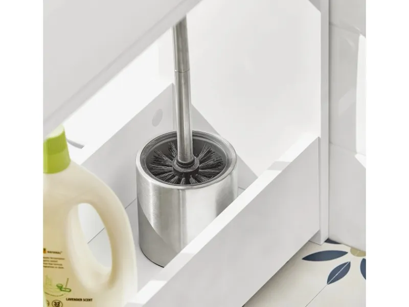 SoBuy Nischenregal mit 1 offener Ablage und 1 Klappe Kommode MDF Weiß BZR48-W< Küchenregale
