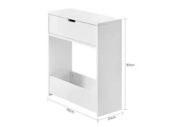 SoBuy Nischenregal mit 1 offener Ablage und 1 Klappe Kommode MDF Weiß BZR48-W< Küchenregale