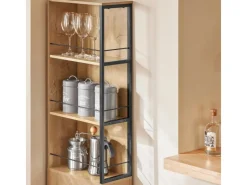 SoBuy Küchenregale<Nischenregal mit Rollen und 3 Schubladen Schmal 20x170x40cm NSR13-N