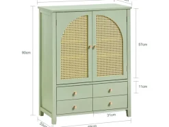 SoBuy Küchenschränke<Schuhschrank Küchenschrank Sideboard Kommode Grün FSB72-GR