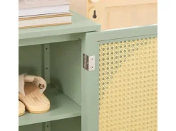 SoBuy Küchenschränke<Schuhschrank Küchenschrank Sideboard Kommode Grün FSB72-GR