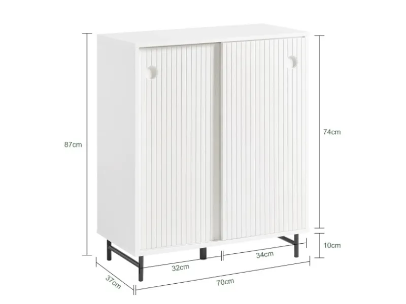 SoBuy Schuhschrank Küchenschrank Sideboard Kommode Weiß FSB62-W