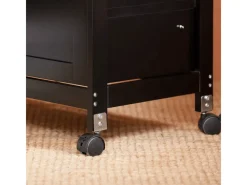 SoBuy Servierwagen Küchenwagen mit 2 Ablagen und 1 Tablett Küchenregal 67x84x37cm Schwarz FKW79-SCH< Küchenregale