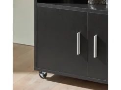 SoBuy Servierwagen Küchenwagen Rollwagen Küchenrollwagen Schwarz FKW113-SCH< Servierwagen