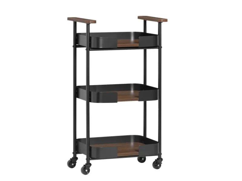 SoBuy Servierwagen<Servierwagen mit 3 Etagen Teewagen Küchenwagen 50x86x32cm SVW23-SCH