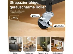 SoBuy Servierwagen Rollwagen mit Schubladen Küchenwagen mit 3 Ablagen 53x88x37cm FKW111-N< Servierwagen