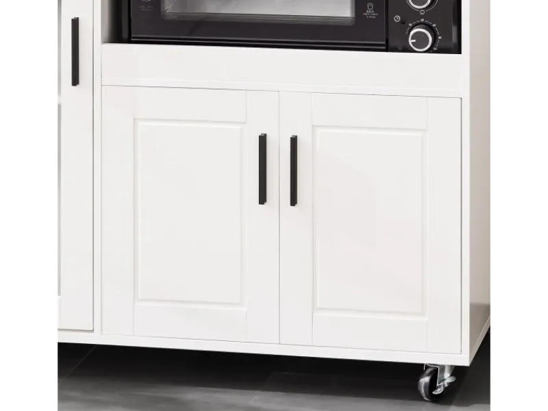 Hot SoBuy Sideboard auf Rollen Küchenwagen Mikrowellenschrank Rollwagen FSB78-W