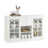 SoBuy Sideboard Küchenschrank Kommode Flurschrank Buffet Weiß FSB79-W< Küchenschränke