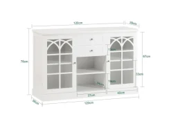 SoBuy Sideboard Küchenschrank Kommode Flurschrank Buffet Weiß FSB79-W< Küchenschränke