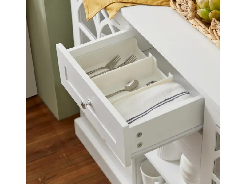 SoBuy Sideboard Küchenschrank Kommode Flurschrank Buffet Weiß FSB79-W< Küchenschränke