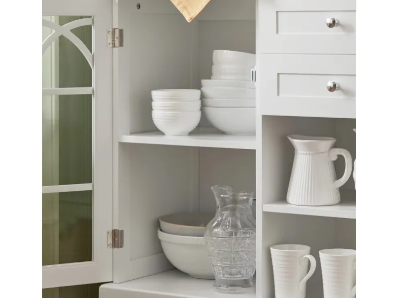 SoBuy Sideboard Küchenschrank Kommode Flurschrank Buffet Weiß FSB79-W< Küchenschränke