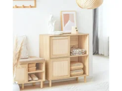 SoBuy Küchenschränke<Sideboard Kommode Küchenschrank Flurschrank Lowboard Natur FSB87-N