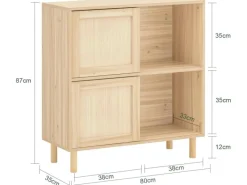 SoBuy Küchenschränke<Sideboard Kommode Küchenschrank Flurschrank Lowboard Natur FSB87-N