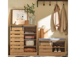 SoBuy Sideboard Schuhschrank Kommode Küchenschrank Flurschrank Lowboard FSB65-N< Küchenschränke