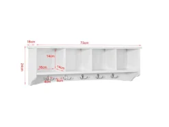 SoBuy Wandgarderobe mit 5 Haken Holzwerkstoff Weiß FRG48-L-W< Küchenregale