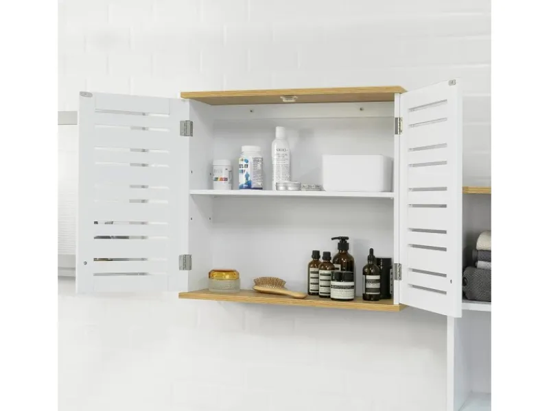 Clearance SoBuy Wandschrank Badezimmerschrank Küchenschrank Medizinschrank Weiß BZR42-W