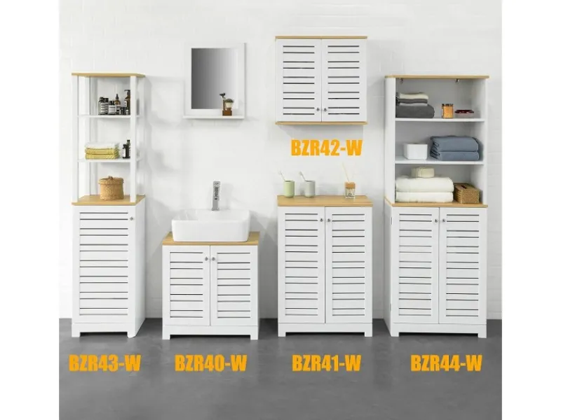 Clearance SoBuy Wandschrank Badezimmerschrank Küchenschrank Medizinschrank Weiß BZR42-W