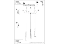 Hot Sollux Lighting Hängeleuchte Prysm 3L Weiß