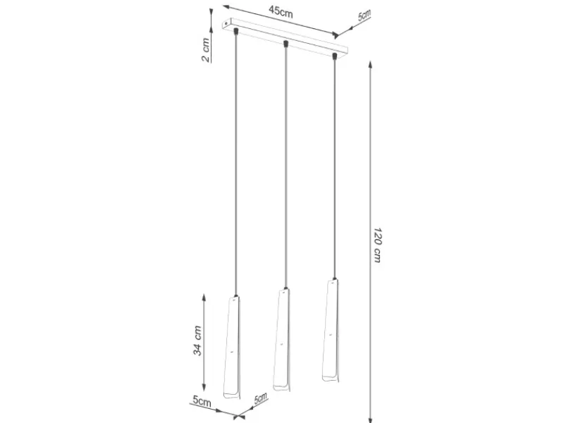 Hot Sollux Lighting Hängeleuchte Prysm 3L Weiß