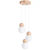 Sollux Lighting Hängeleuchte Pekka 3P Weiß/Naturfarbenes Holz< Kücheninseln