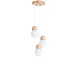Sollux Lighting Hängeleuchte Pekka 3P Weiß/Naturfarbenes Holz< Kücheninseln