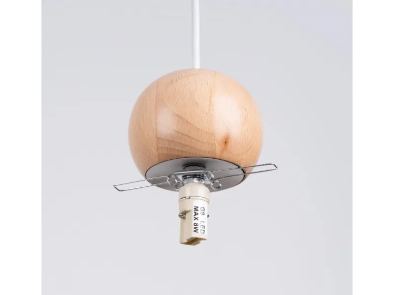 Sollux Lighting Hängeleuchte Pekka 3P Weiß/Naturfarbenes Holz< Kücheninseln