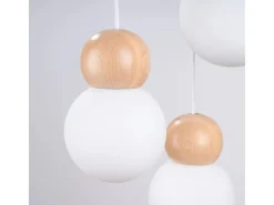 Sollux Lighting Hängeleuchte Pekka 3P Weiß/Naturfarbenes Holz< Kücheninseln