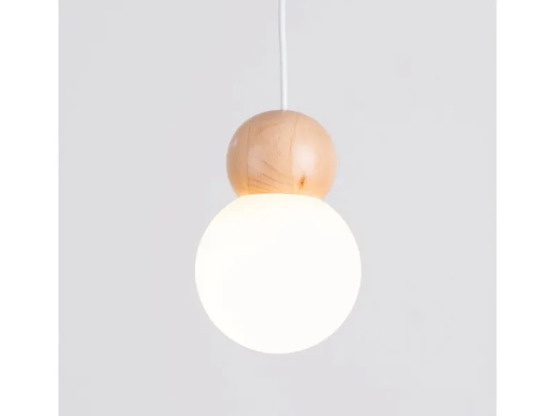 Sollux Lighting Hängeleuchte Pekka 3P Weiß/Naturfarbenes Holz< Kücheninseln