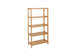 Songmics Küchenregale<Badregal 5 Ebenen 60 cm x 26 cm x 130 cm Naturfarben