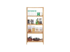 Songmics Küchenregale<Badregal 5 Ebenen 60 cm x 26 cm x 130 cm Naturfarben