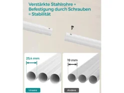 Songmics Wäschetrockner<Kleiderständer mit Rollen 52,5 cm x 103,5 cm x 155 cm Weiß