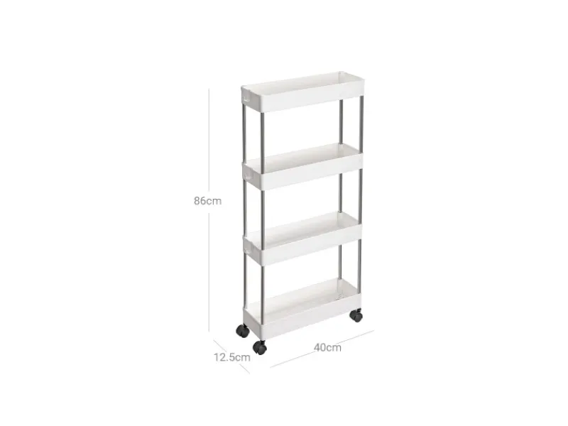 Songmics Nischenregal 4 Ebenen 12,5 cm x 40 cm x 88 cm Weiß