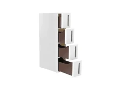 Songmics Servierwagen<Nischenregal mit Rollen 45 cm x 17 cm x 84 cm Weiß-Braun