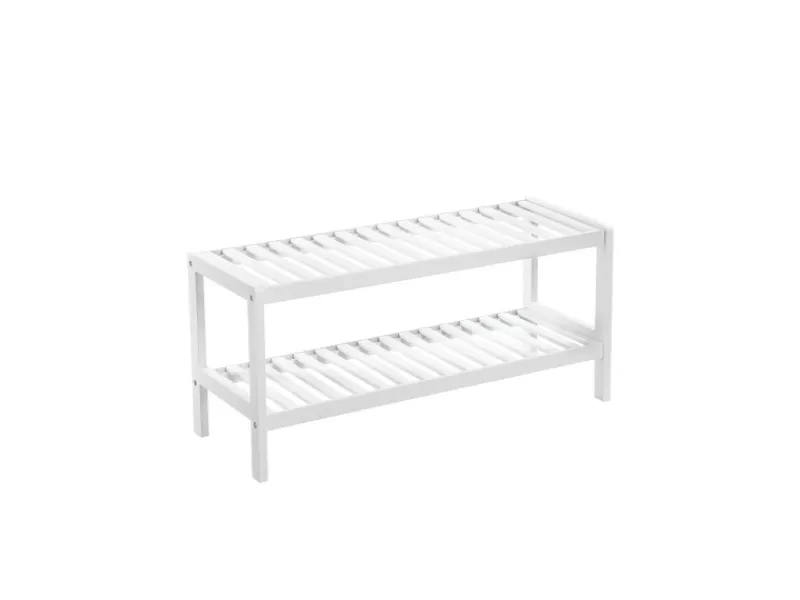 Songmics Küchenregale<Schuhregal Bambus 26 cm x 70 cm x 33 cm Weiß
