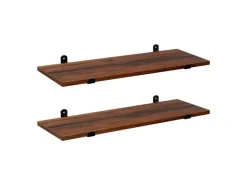 Hot Songmics Schweberegal 60 cm x 20 cm x 7 cm Braun-Schwarz