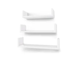 Songmics Schweberegal 3er Set Weiß< Küchenregale