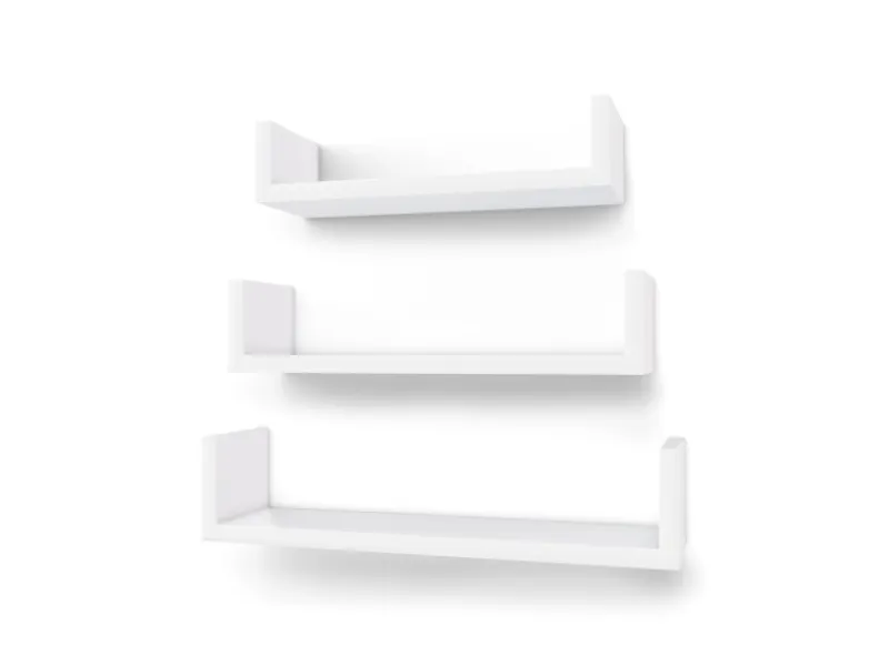 Songmics Schweberegal 3er Set Weiß< Küchenregale