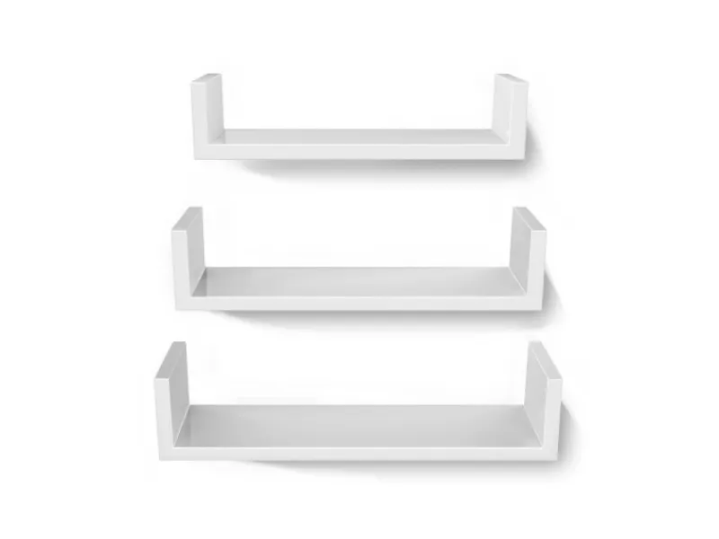 Songmics Schweberegal 3er Set Weiß< Küchenregale