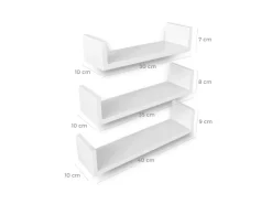 Songmics Schweberegal 3er Set Weiß< Küchenregale