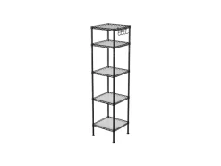 Songmics Küchenregale<Standregal 30 cm x 30 cm x 123,5 cm Schwarz-Transparent