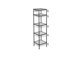 Songmics Küchenregale<Standregal 30 cm x 30 cm x 123,5 cm Schwarz-Transparent