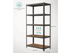 Online Songmics Standregal 50 cm x 100 cm x 200 cm Braun-Schwarz